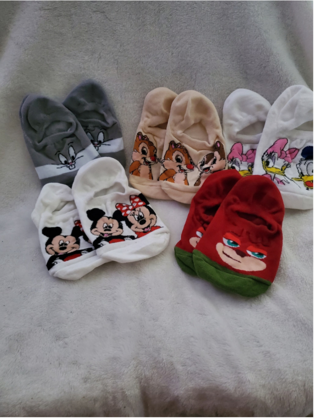 Unisex old school Character No-Show Socks Multi-color women size 7-9